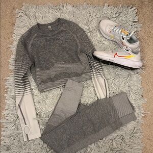 Gray and White Activewear Set